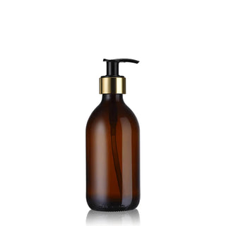 Amber Glass Refillable Gold Soap Dispenser Bottle - Grand-Mère