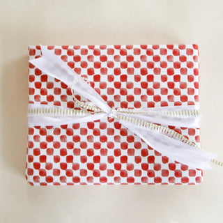Red Checker Wrapping Paper - Grand-Mère
